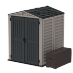 Duramax YardMate Plus 5 ft. 6 in. x 5ft. 6 in. Gray Vinyl Storage Shed with Molded Floor 35525