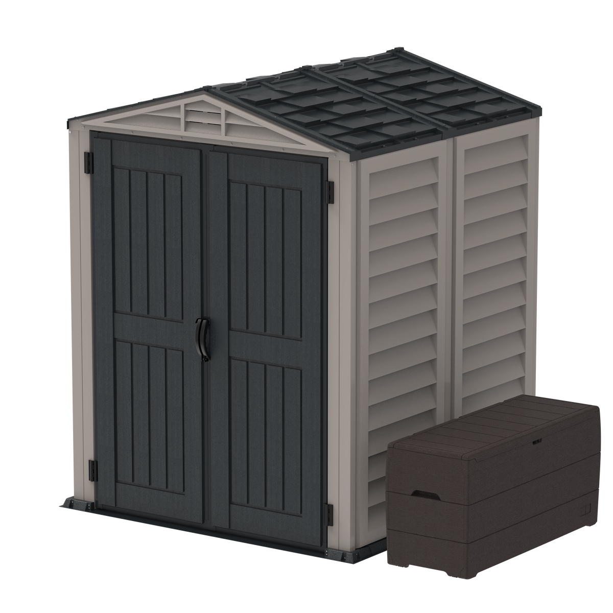 Duramax YardMate Plus 5 ft. 6 in. x 5ft. 6 in. Gray Vinyl Storage Shed with Molded Floor 35525