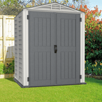 Duramax YardMate Plus 5 ft. 6 in. x 5ft. 6 in. Gray Vinyl Storage Shed with Molded Floor 35525
