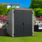 Duramax YardMate Plus 5 ft. 6 in. x 5ft. 6 in. Gray Vinyl Storage Shed with Molded Floor 35525