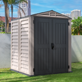 Duramax YardMate Plus 5 ft. 6 in. x 5ft. 6 in. Gray Vinyl Storage Shed with Molded Floor 35525