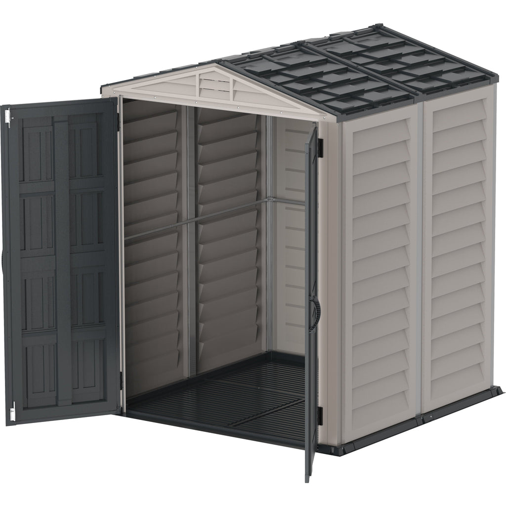 Duramax YardMate Plus 5 ft. 6 in. x 5ft. 6 in. Gray Vinyl Storage Shed with Molded Floor 35525