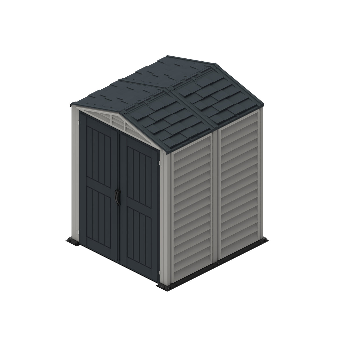 Duramax YardMate Plus 5 ft. 6 in. x 5ft. 6 in. Gray Vinyl Storage Shed with Molded Floor 35525