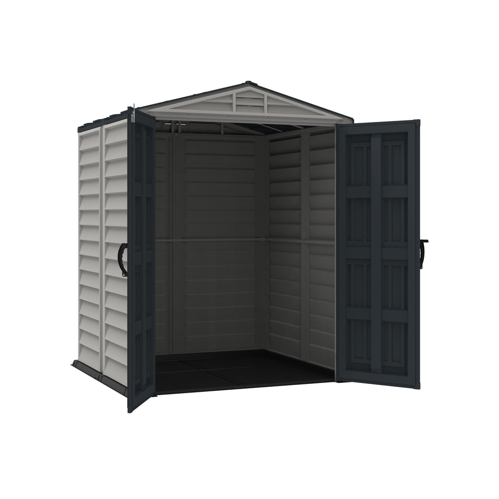 Duramax YardMate Plus 5 ft. 6 in. x 5ft. 6 in. Gray Vinyl Storage Shed with Molded Floor 35525