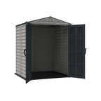 Duramax YardMate Plus 5 ft. 6 in. x 5ft. 6 in. Gray Vinyl Storage Shed with Molded Floor 35525