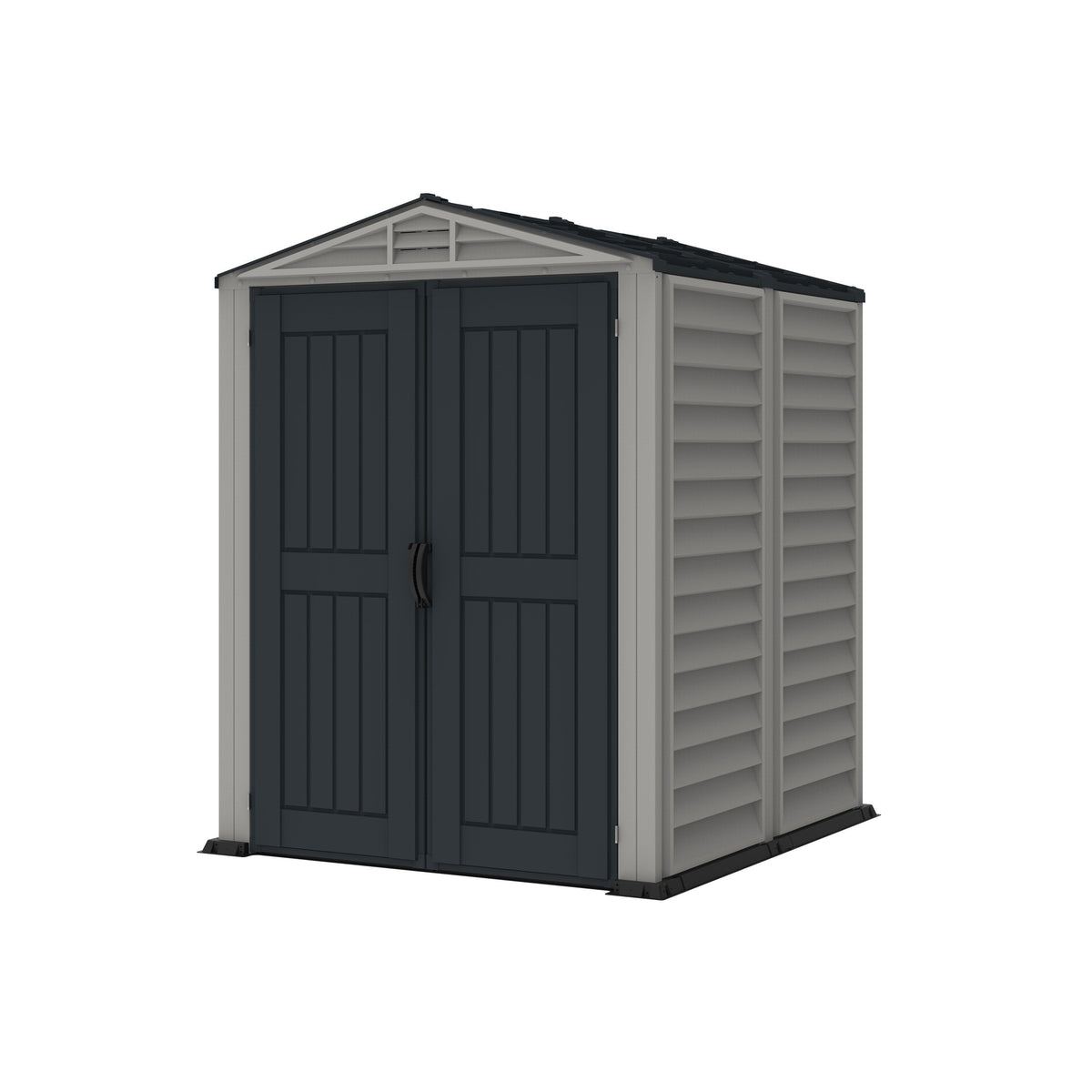 Duramax YardMate Plus 5 ft. 6 in. x 5ft. 6 in. Gray Vinyl Storage Shed with Molded Floor 35525