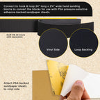 Pro Series Rectangle 24" x 2-3/4" Hand Sanding Block Adaptor Sheet to Convert Hook & Loop Sanding Block Pads to PSA Sticky Pads