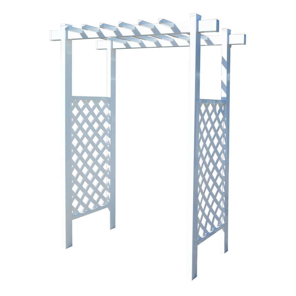 Repackaged Laguna Lattice Vinyl Arbor 55 In W x 42" D