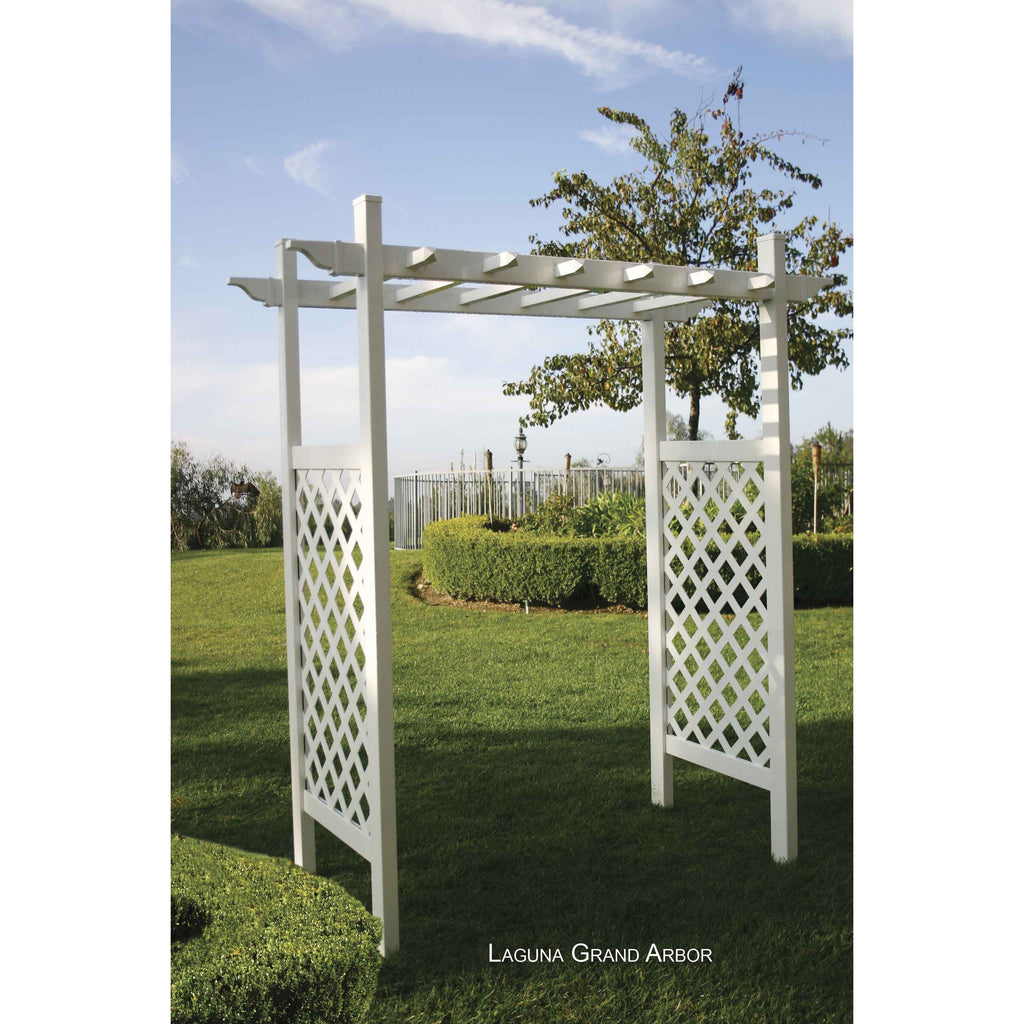 Repackaged Laguna Lattice Vinyl Arbor 55 In W x 42" D