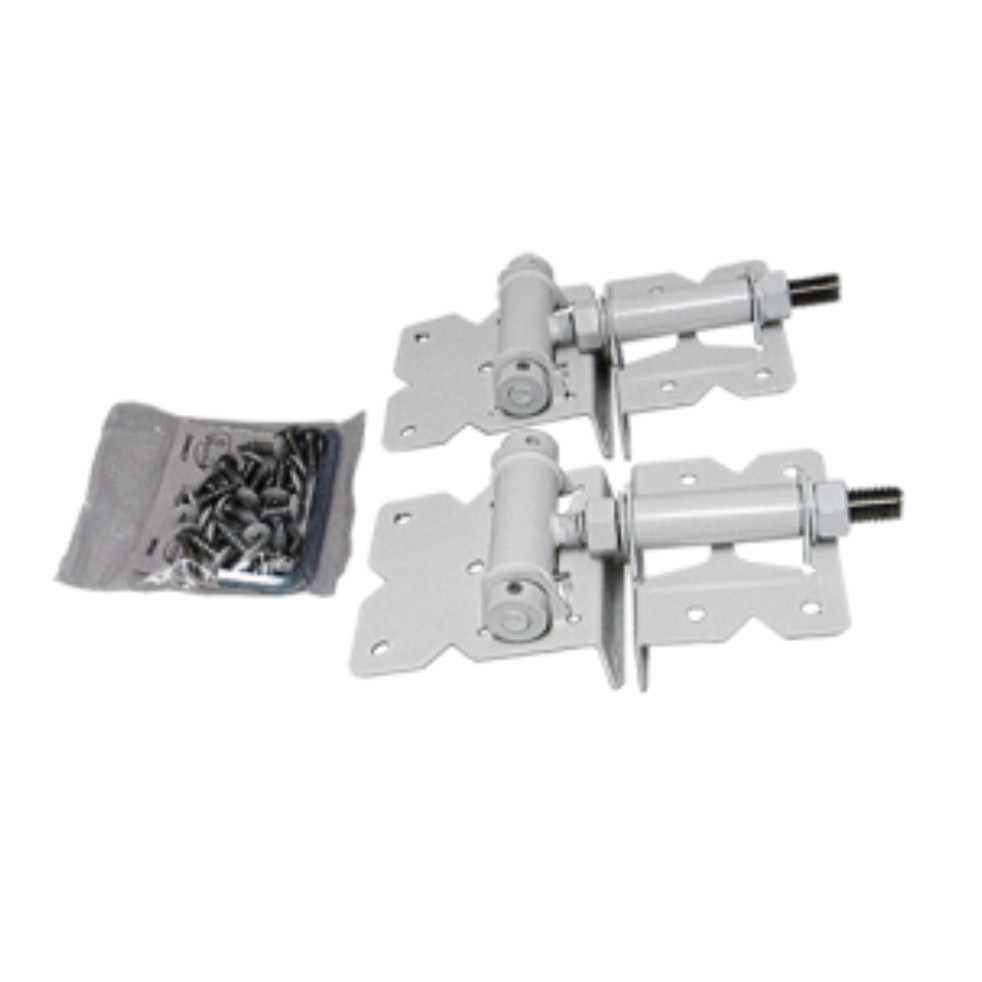 HINGE SET ADJUSTABLE WHITE STAINLESS STEEL