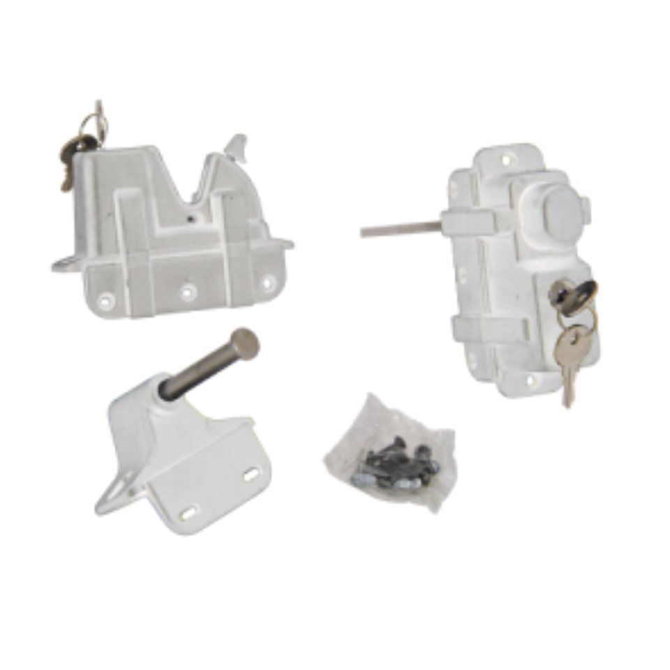 LATCH TWO WAY LOCKABLE WHITE ZINC