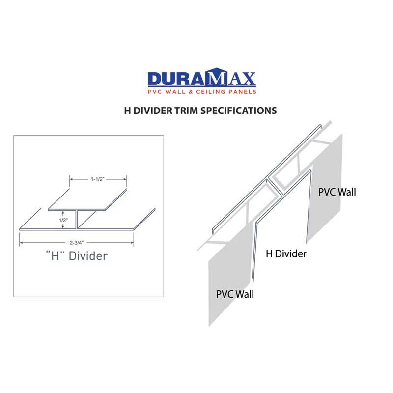 DuraMax PVC 45 Degree "H" Divider (8')