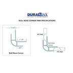 DuraMax PVC Bullnose Outside Corner (8')