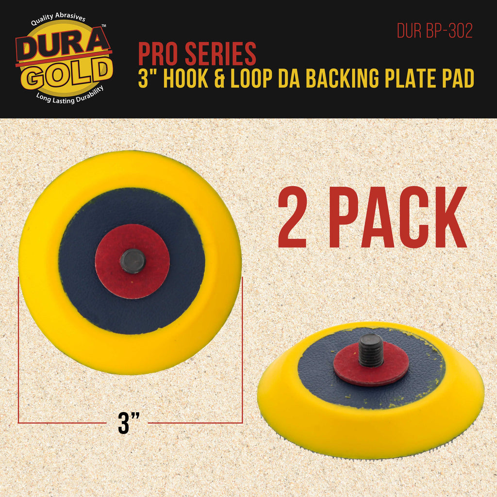 Pro Series 3" Hook & Loop DA Backing Plate Pad - Flexible Dual-Action Random Orbital Sander Polisher Pad, 5/16", Sandpaper Sanding Polishing