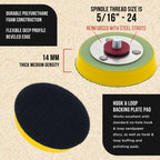 Pro Series 3" Hook & Loop DA Backing Plate Pad, 2 Pack, Flexible 14mm Thick Dual-Action Random Orbital Sander Polisher Pad Sandpaper Sanding