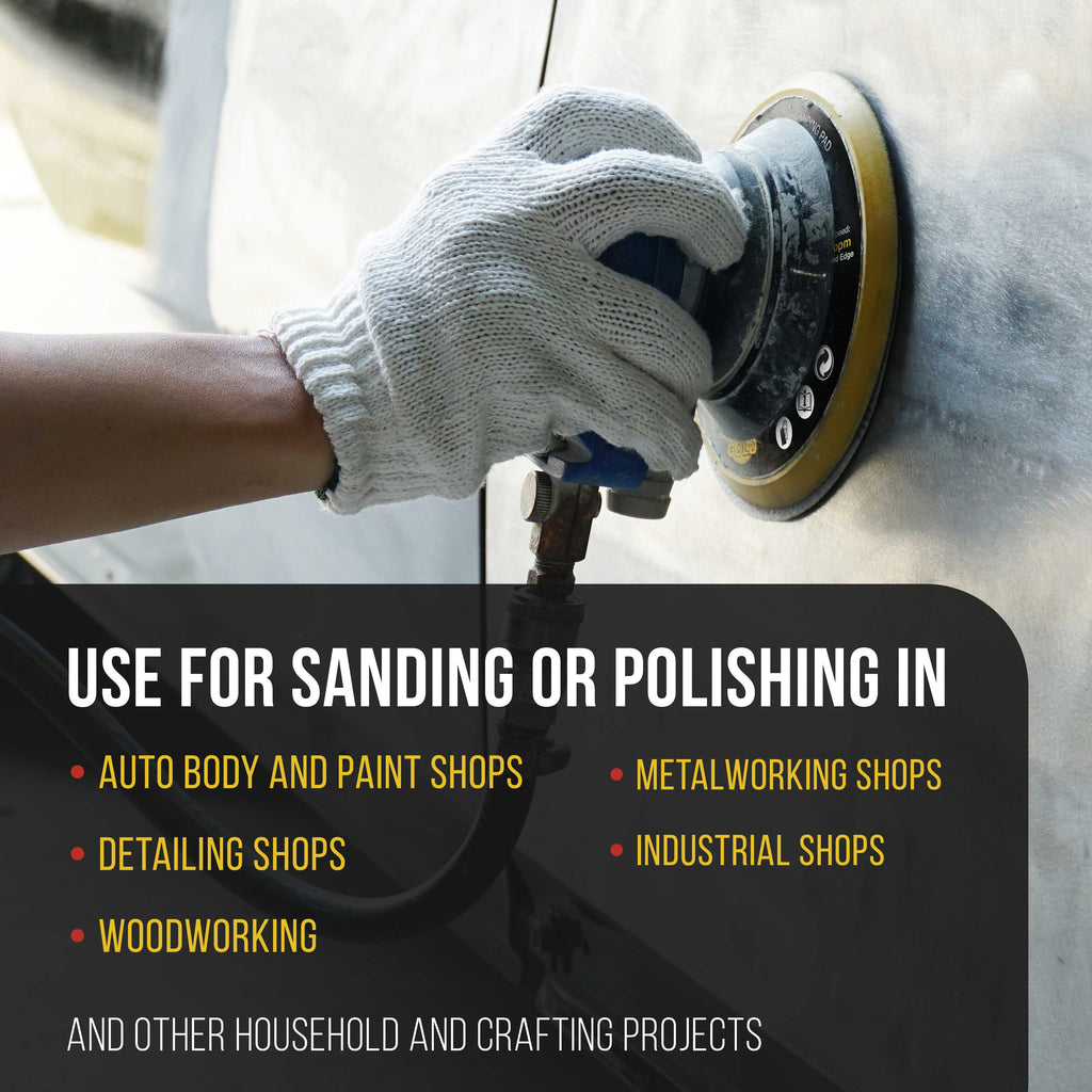 Pro Series 5" Hook & Loop DA Backing Plate Pad, 8 Hole Pattern Dustless - Dual-Action Random Orbital Sanding Pad, For Sander Polisher Auto