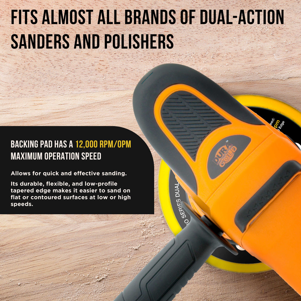Pro Series 6" PSA DA Sander Backing Plate Pad - Flexible, Dual-Action Random Orbital Sanding Pad, Self-Adhesive Stickyback Sandpaper Discs
