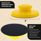Pro Series 6" Round & Mouse-Shaped Hand Sanding Block Pads for Hook & Loop and PSA 6" DA Sanding Discs, PSA Sandpaper Conversion Adapter Pad