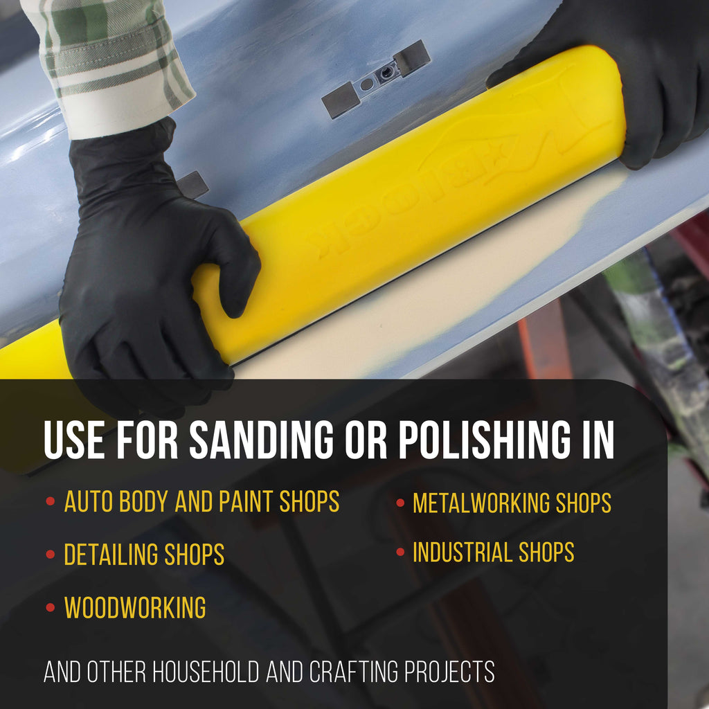 Pro Series 24" K-Block Sander Firm & Flex Hand Sanding Block Pad with Hook & Loop Backing and PSA Sandpaper Conversion Adapter Pad