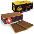 Premium 6" x 9" 10 Scuff Pad Variety Pack, 2 Each Maroon, Gray, Gold, Purple and White - Scuffing, Scouring, Sanding, Cleaning, Automotive