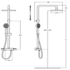 Loft Chrome Shower Mixer Column With Kit