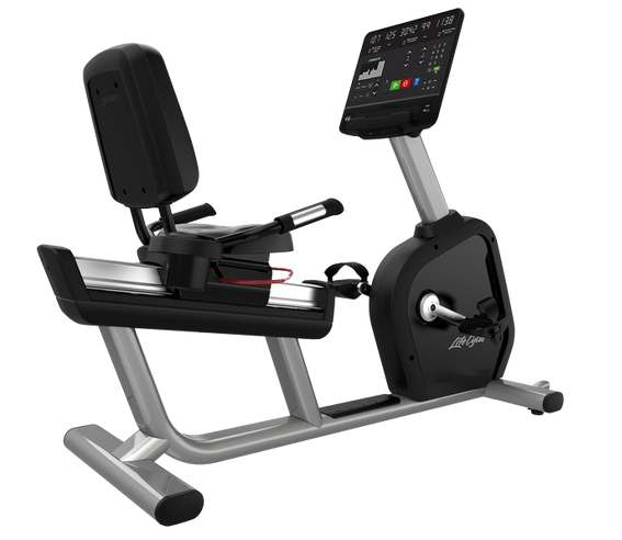 Life Fitness Aspire Recumbent Bike side view with SL Console