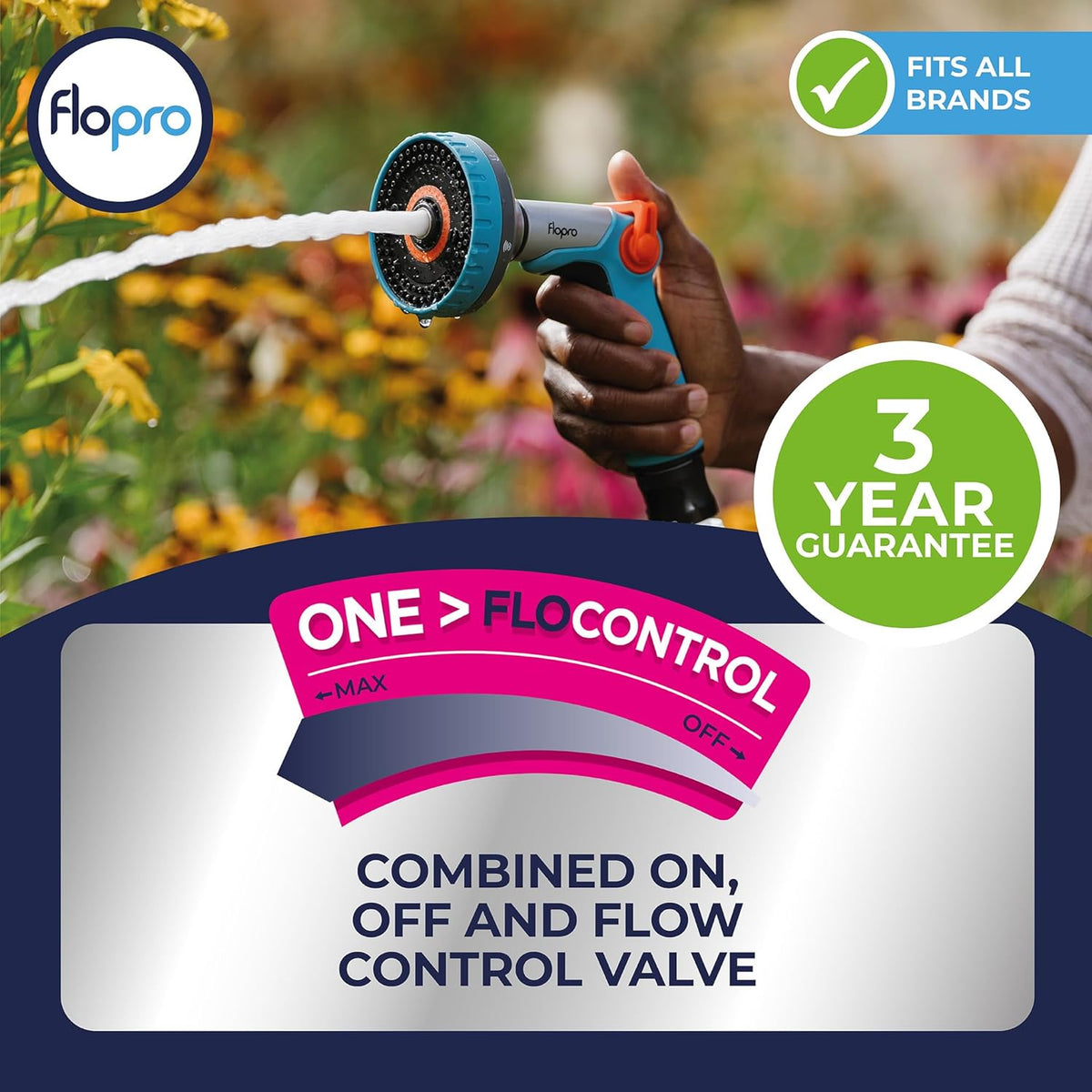 FloPro Metal Multi Spray Gun Garden Hose Nozzle