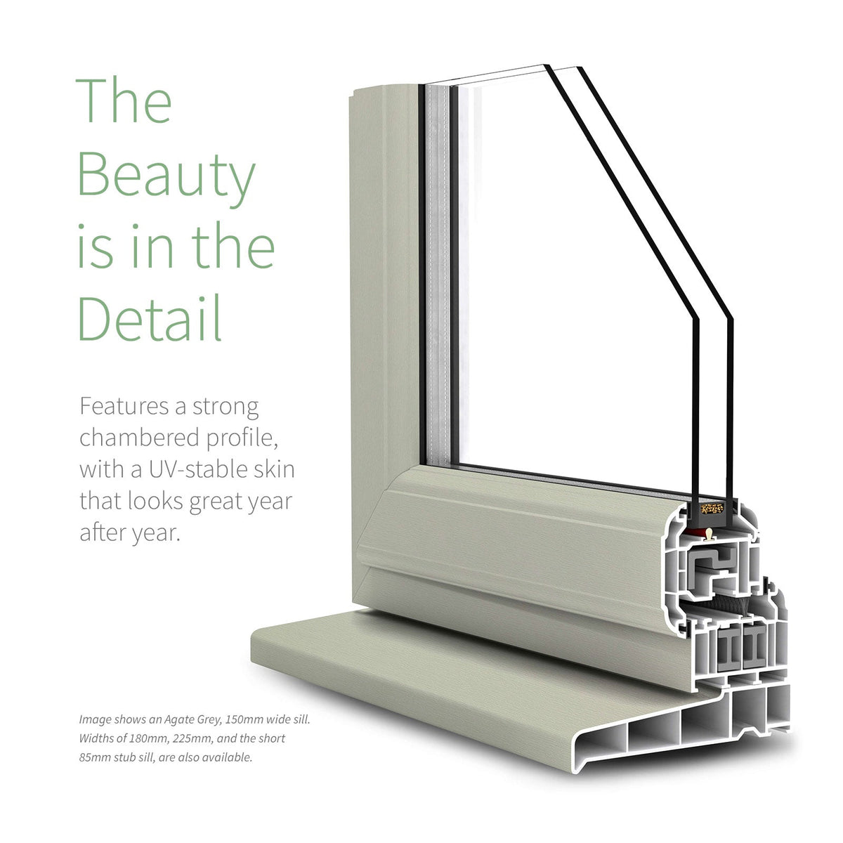 180mm Profile 22 Window Sill (with End Caps)