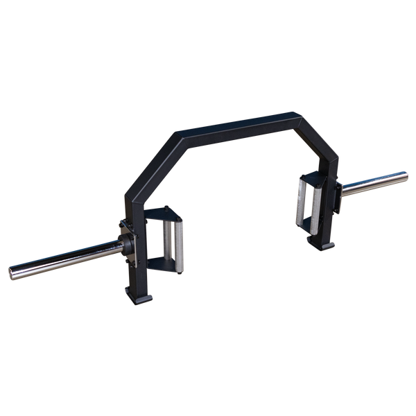 Body Solid OTB100 open trap bar angled view