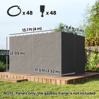 10' x 13' Gazebo Sidewall Set with 4 Panels and Hooks, Light Grey