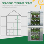 Garden Cold Frame Greenhouse with Adjustable Shelf, Double Doors & Openable Top, Grey
