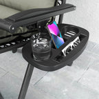 2 Piece Zero Gravity Folding Reclining Chair w/ Cushion, Headrest & Cupholder, Grey