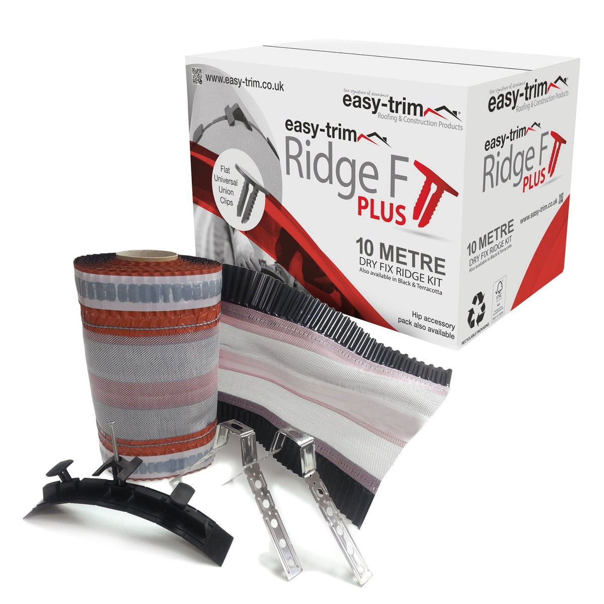 Example of 10m EasyRidge F PLUS Dry Fix Ridge Kit