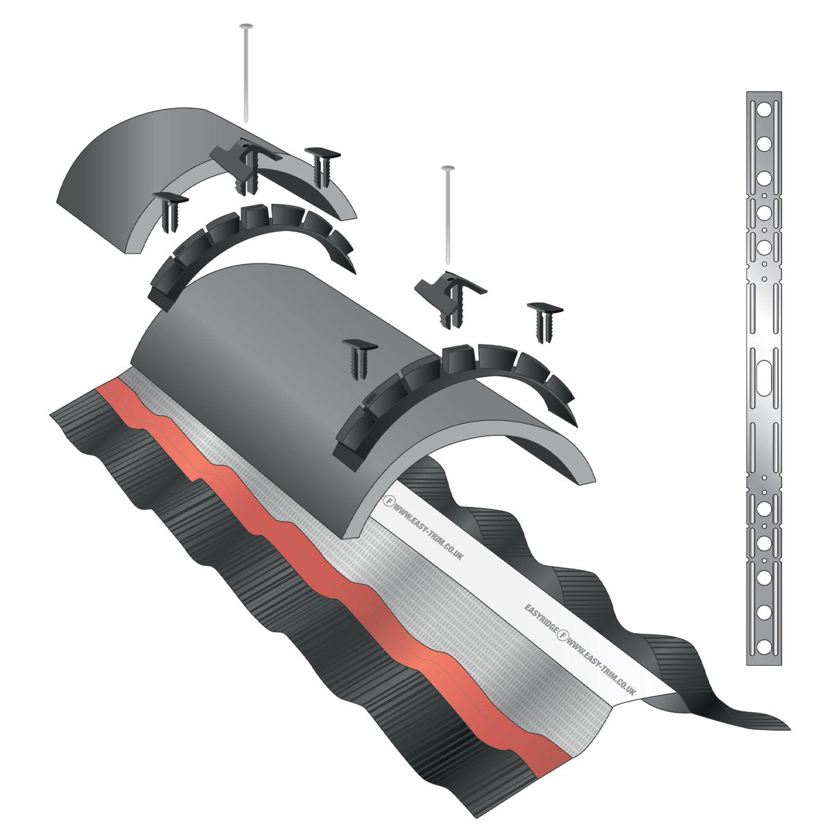 10m EasyRidge F PLUS Dry Fix Ridge Kit