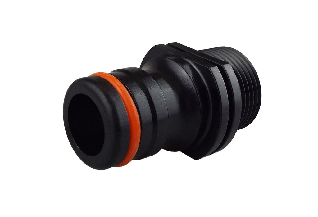 Male Tap Connector 3/4" BSPM - Max Flo, Black/Orange