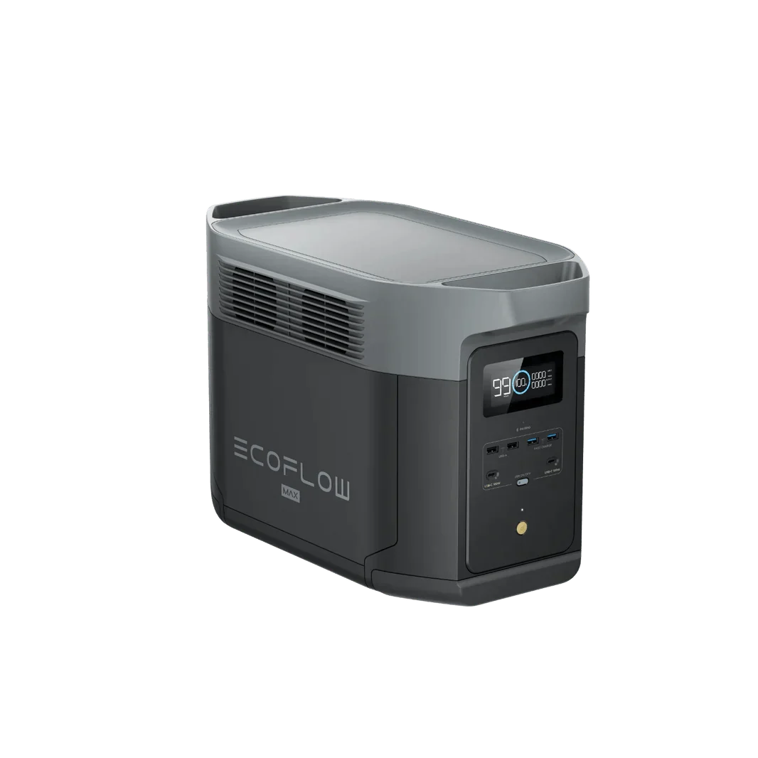 EcoFlow Delta 2 Max 2048Wh 2400W LiFePO4 Solar Generator + 100W Portable Monocrystalline Solar Panels Kit