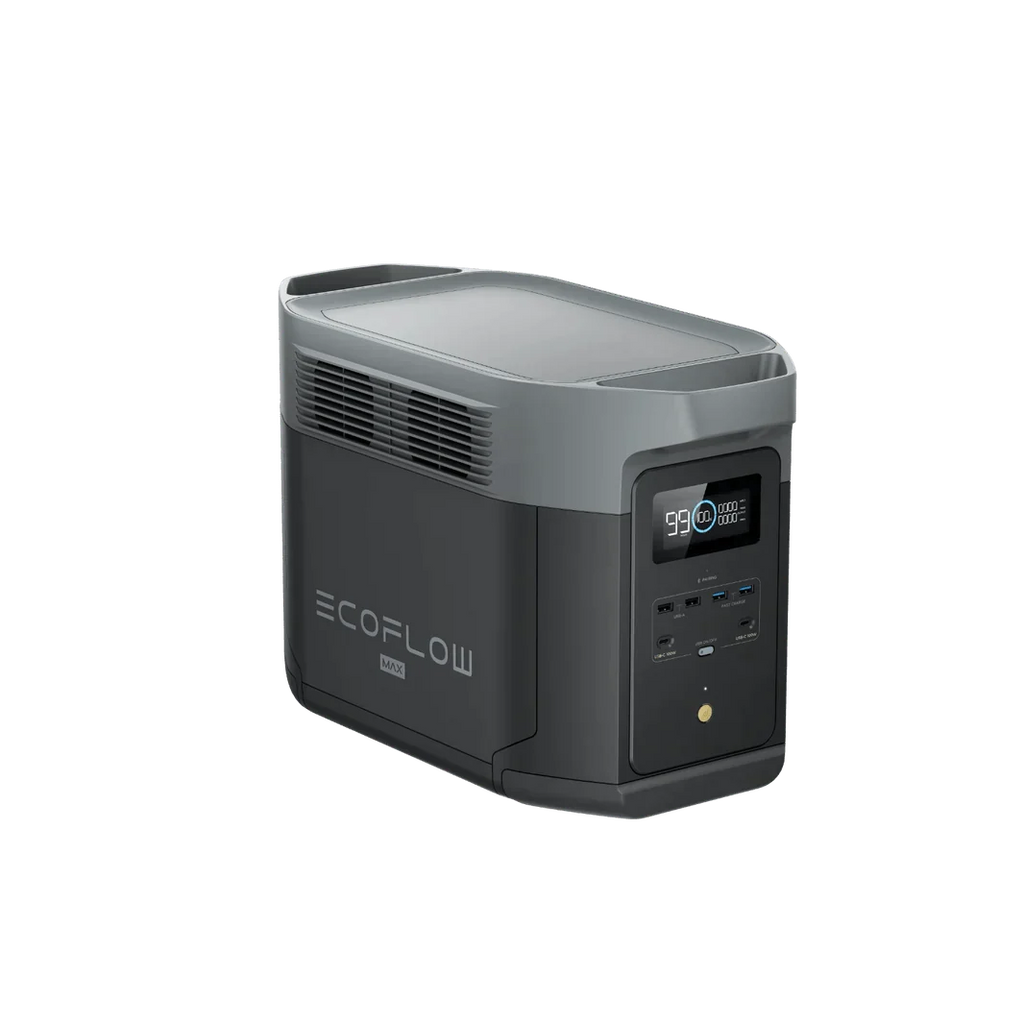 EcoFlow Delta 2 Max With Extra Battery 4096Wh 2400W LiFePO4 Solar Generator + 200W Portable Monocrystalline Solar Panels Kit