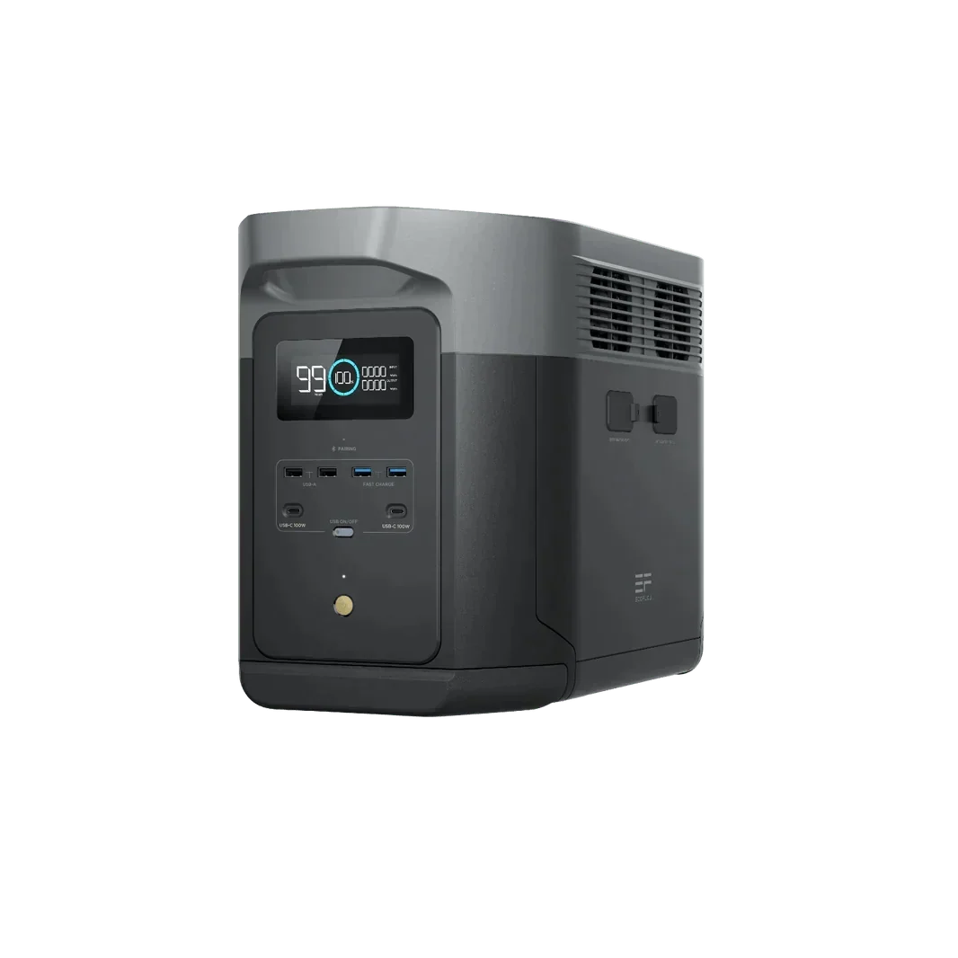 EcoFlow Delta 2 Max With Extra Battery 4096Wh 2400W LiFePO4 Solar Generator + 200W Portable Monocrystalline Solar Panels Kit