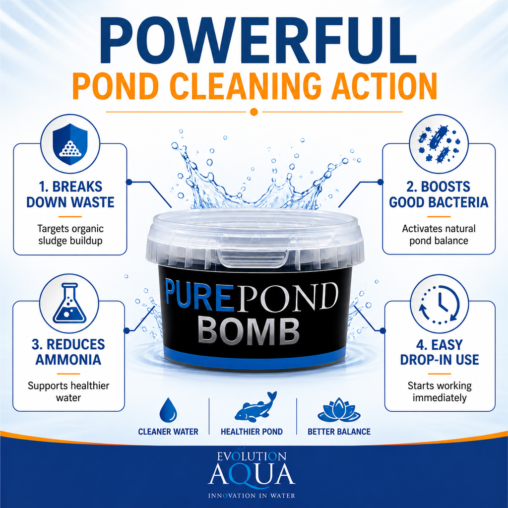 Evolution Aqua Pure Pond Bomb- Fast Acting Pond Bacteria & Waste Clarifier for Koi Ponds