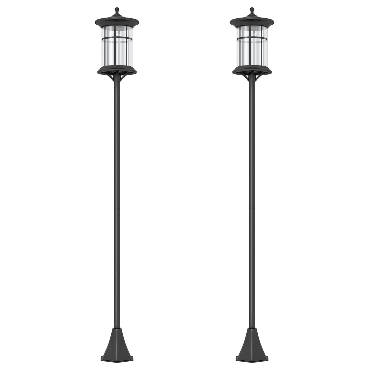 72" LED Outdoor Street Light, Waterproof IP44 for Patio, Garden, Backyard, Cool White, 2 Pack