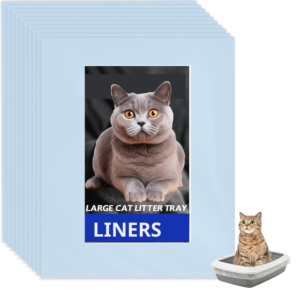 Lazy Bones Cat Tray Liners 6-Pack - Fits All Sizes