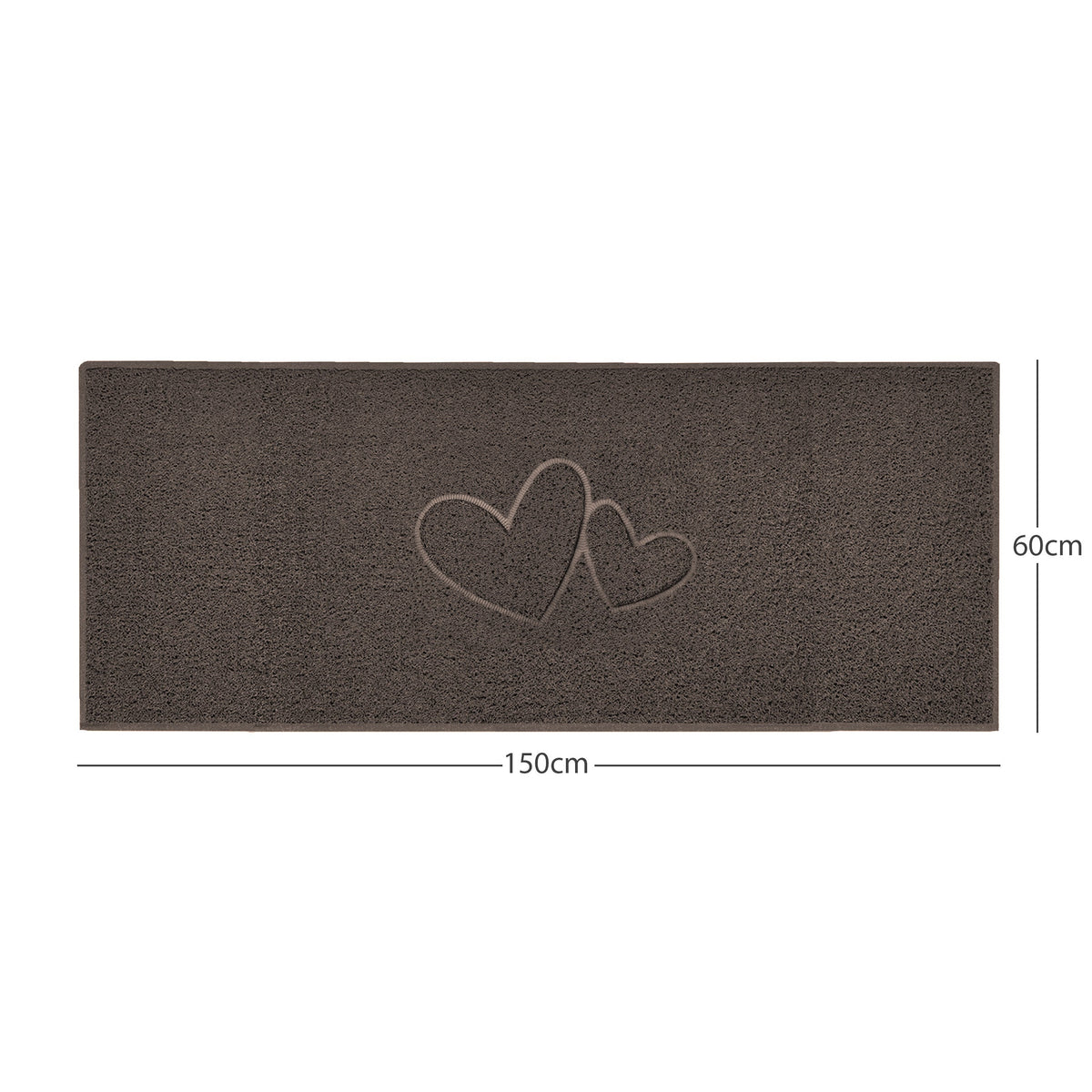 "Double Heart" Embossed Loofah Textured Spaghetti Doormat