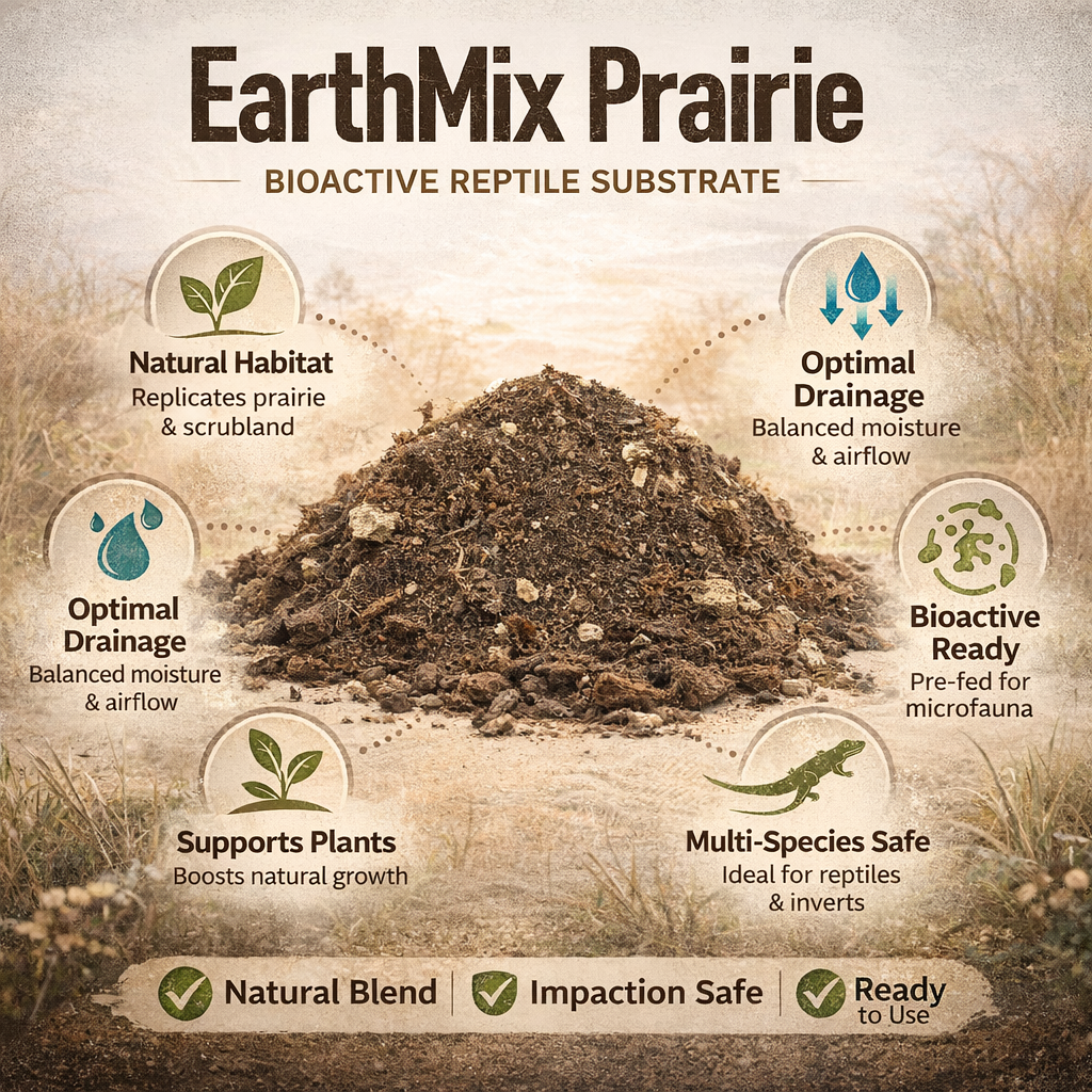 Arcadia EarthMix Prairie 10L Bioactive Substrate Reptile Amphibian Vivarium Soil