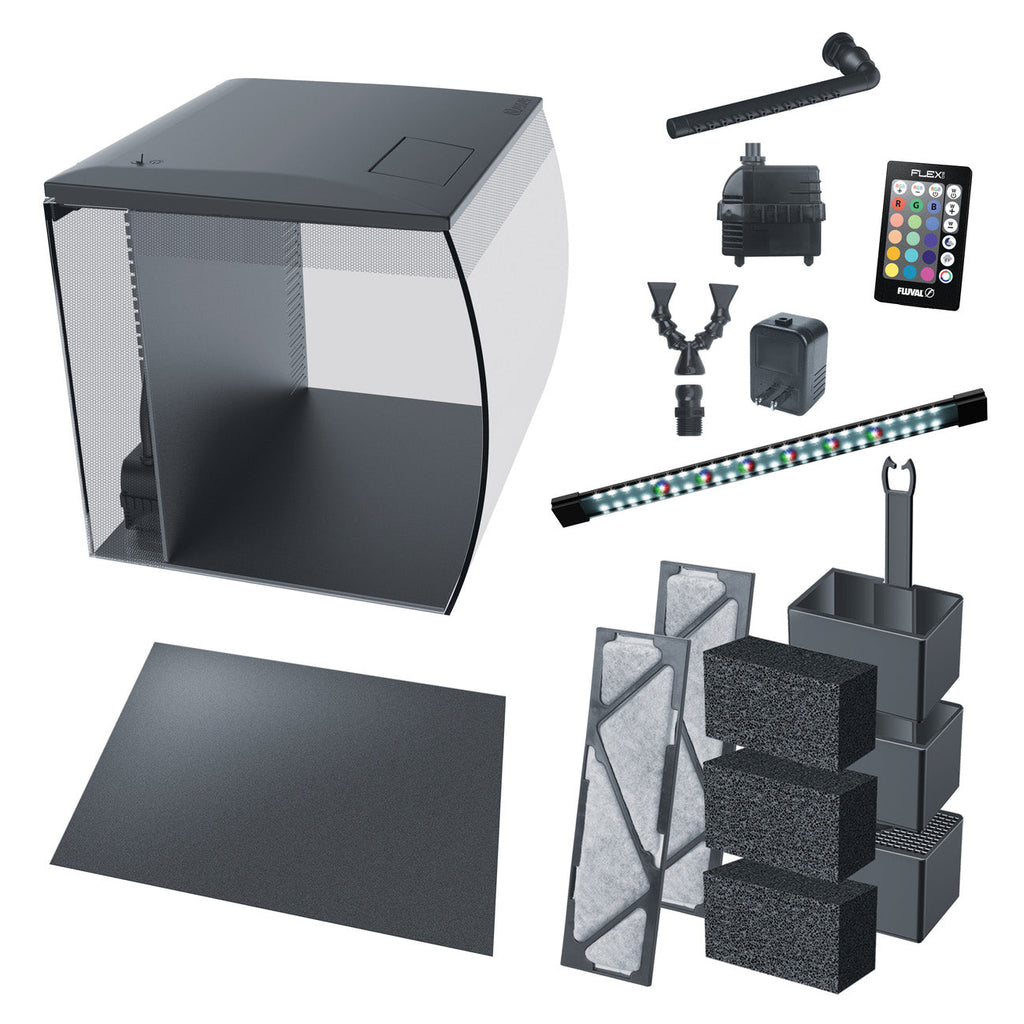 Fluval Flex 2.0 57L Black Aquarium and Cabinet