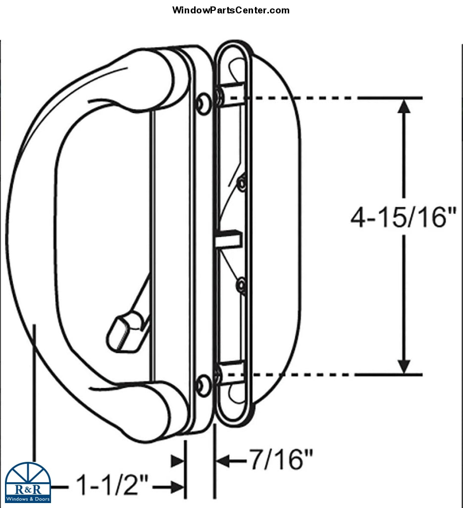 ESW General Impact Milgard Handle Set for Sliding Patio Door Product Information Page
