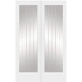 Suffolk 1 Light Internal White Primed Rebated Door Pair with Clear Glass