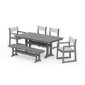 EDGE Sling 6-Piece Farmhouse Dining Set With Trestle Legs