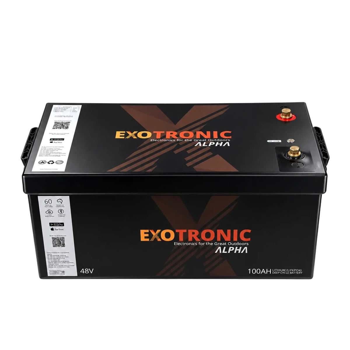 Exotronic 48V 100Ah Alpha IP67 Smart Bluetooth Lithium Battery