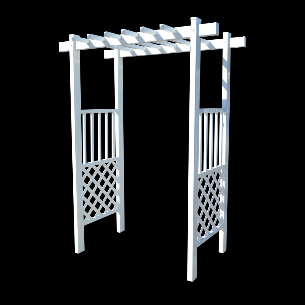 Capistrano Lattice Vinyl Arbor 55 In W x 42" D