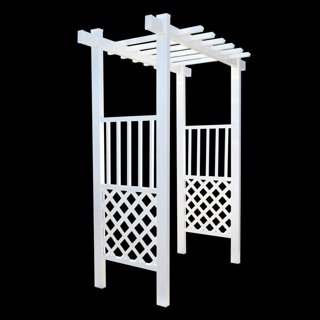 Capistrano Lattice Vinyl Arbor 55 In W x 42" D